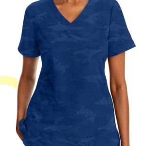 SCRUBS Healing Hands Purple Label Joy Camo print scrub top